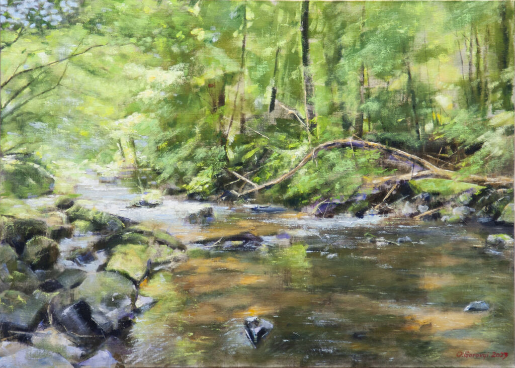 Mianus River in August (plein air)